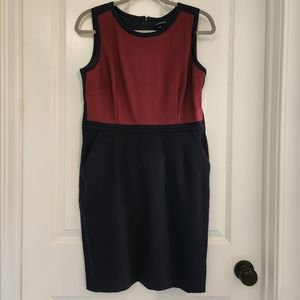 Lands End Sleeveless Colorblock Ponte Dress 12P  EUC